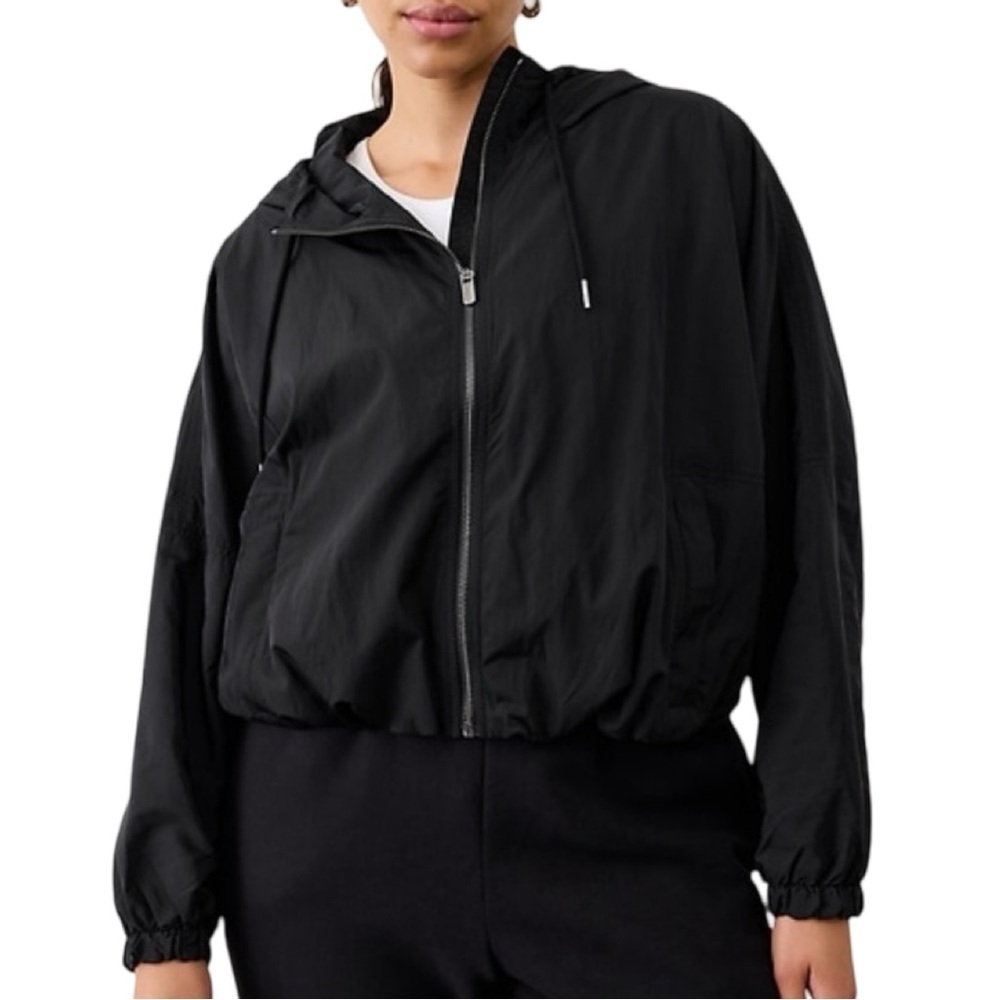 Athleta Black full zip Hooded Day Drift Jacket womens XL